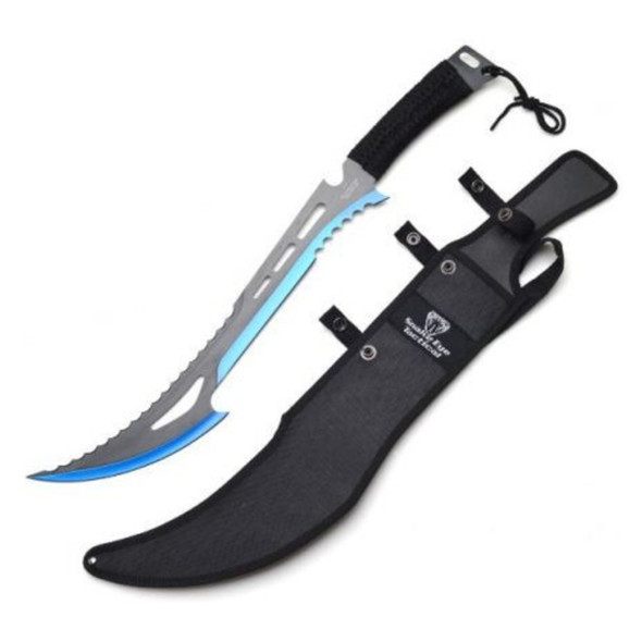 Snake Eye Fantasy Short Sword with Sheath - Black & Blue