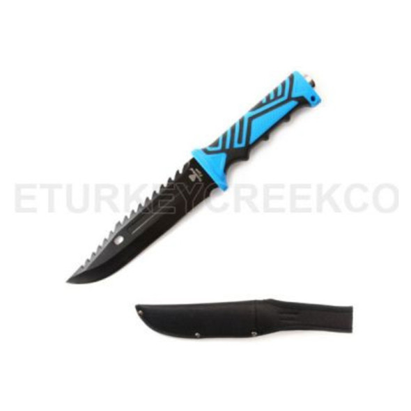 Snake Eye Tactical Neck Knife with Sheath - Blue Cord