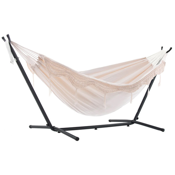 NATURAL Double Hammock and Steel Frame Combo