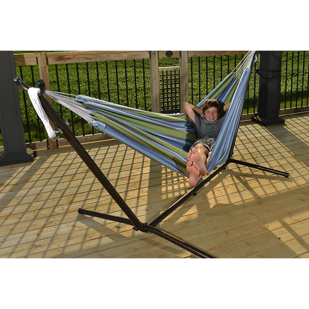 Vivere Double Hammock and Steel Frame Combo