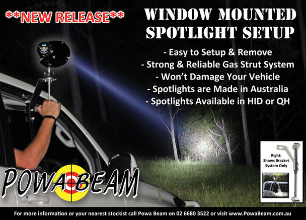 Powa Strut Spotlight Window Mounted Spotlight Setup