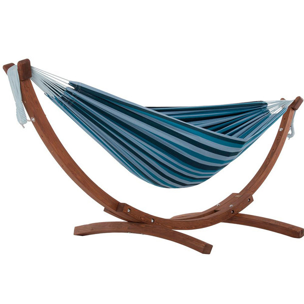 BLUE LAGOON Double Hammock and Wooden Arc Combo