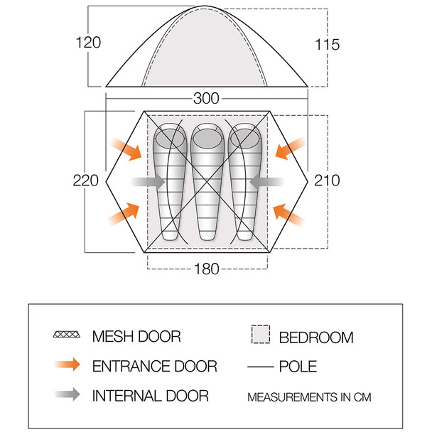 Vango Kruger 300 3 Persons Tent