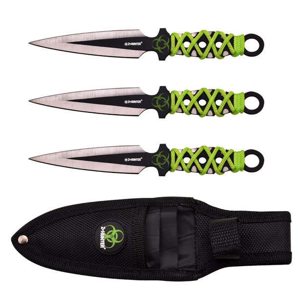 Z-Hunter Green 3 Piece Throwing Knife Set
