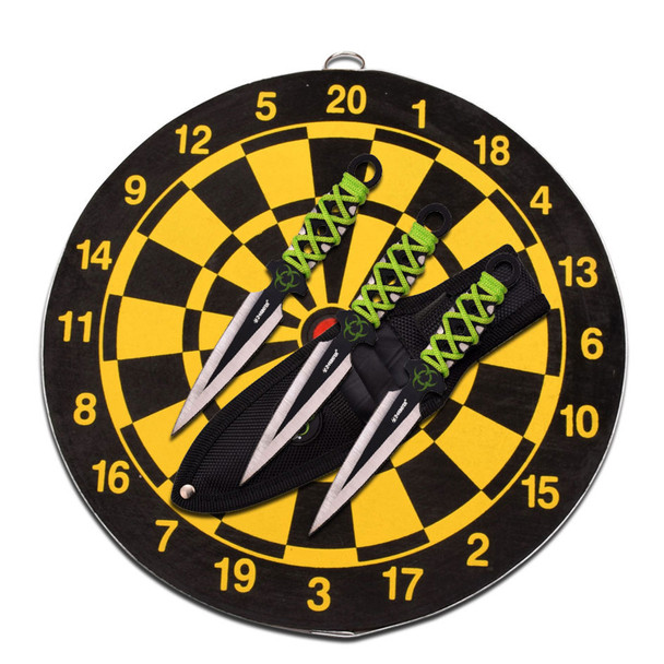 Z-Hunter Green 3 Piece Throwing Knife Set
