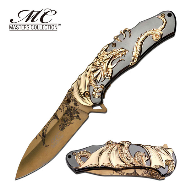 Master Collection Golden Dragon Pocket Knife
