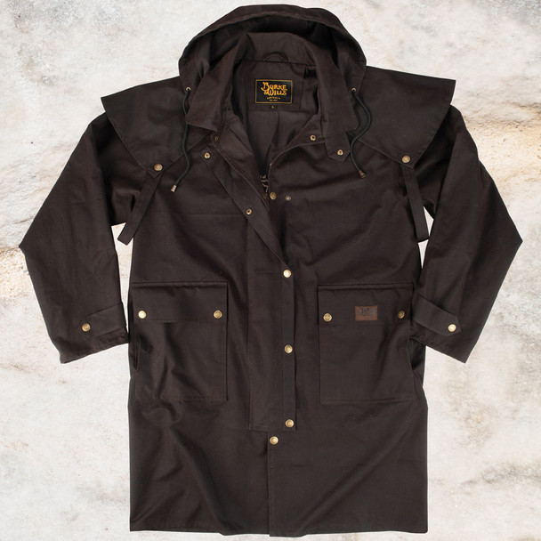 Burke & Wills Mens Balranald Oilskin Short Coat