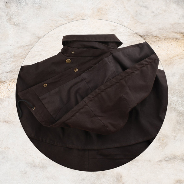 Burke & Wills Mens Balranald Oilskin Short Coat