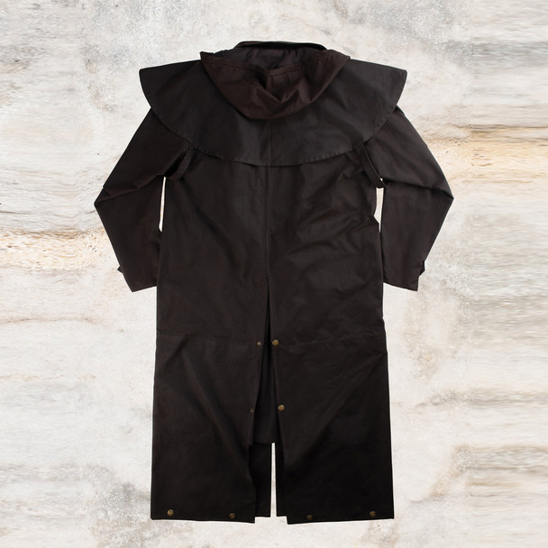 Burke & Wills Mens Balranald Oilskin Long Coat