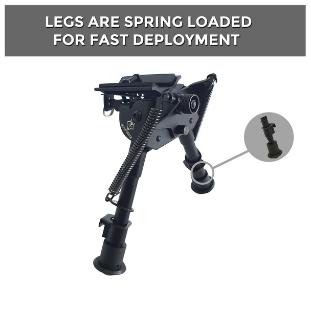 Wolf Creek 6"-9" Quick Draw Swivel Bipod