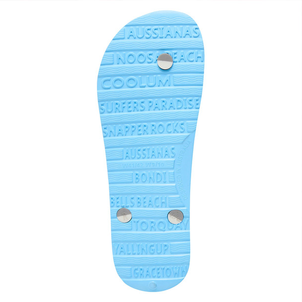 Aussianas Sky Blue Classic 2.5cm Arch Support Thongs with Grey Straps Aussianas Sky Blue Classic 2.5cm Arch Support Thongs with Grey Straps