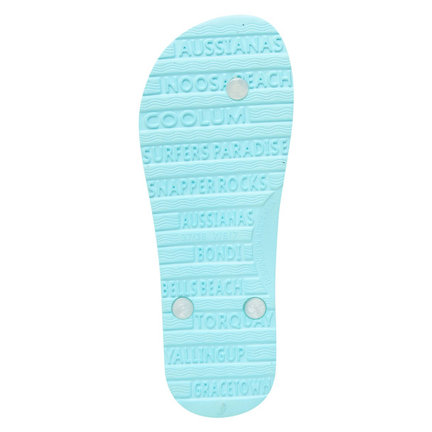 Aussianas Aqua Slim 2.5cm Arch Support Thongs with White Straps