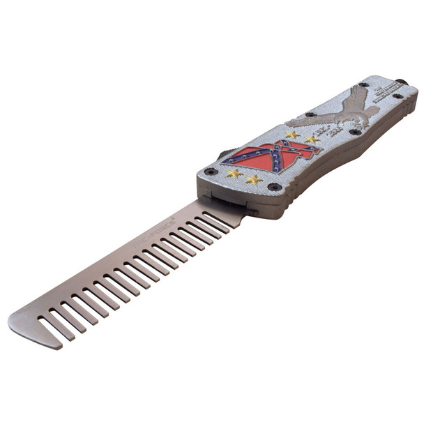 Auto Retractable Eagle Design Beard Comb w Glassbreaker