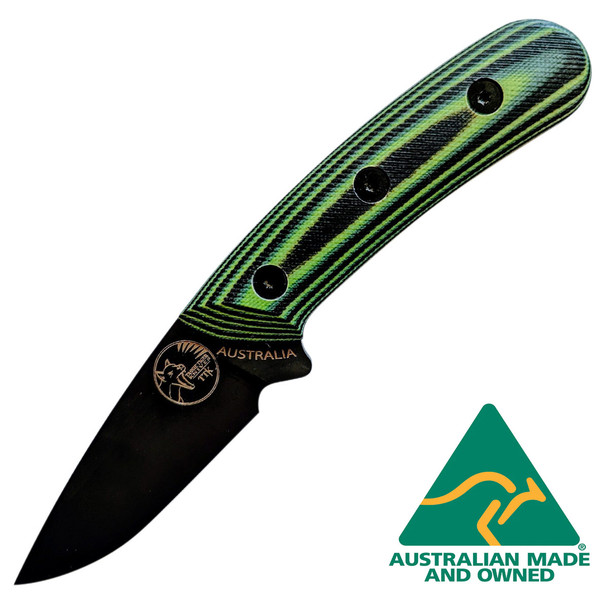 Hunting Knife - SKinner Knife - Australian Knife - Tassie Tiger Knives Australian Made Green Skinning Knife
