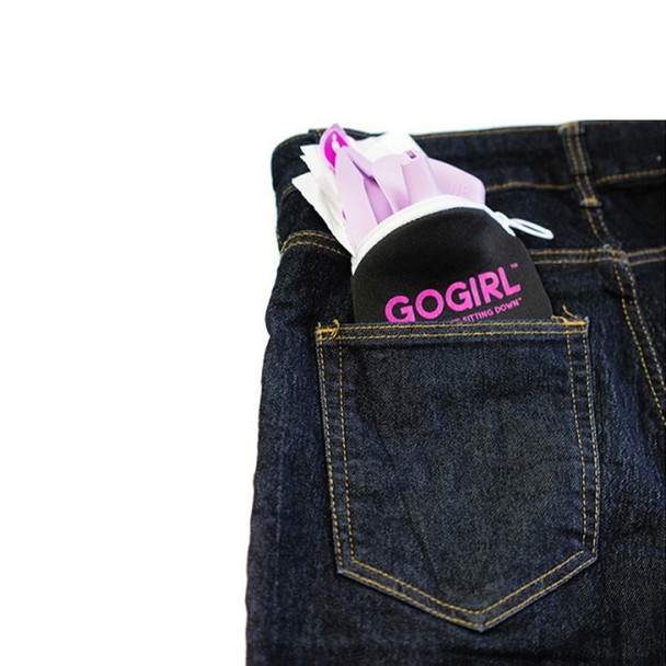 GoGirl Bag - Black and Pink Travel Bag - Stand To Pee - Female Urination Device - Camping Necessities