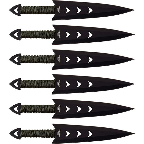 Perfect Point Cord Wrapped Throwing Knives 6 Pack