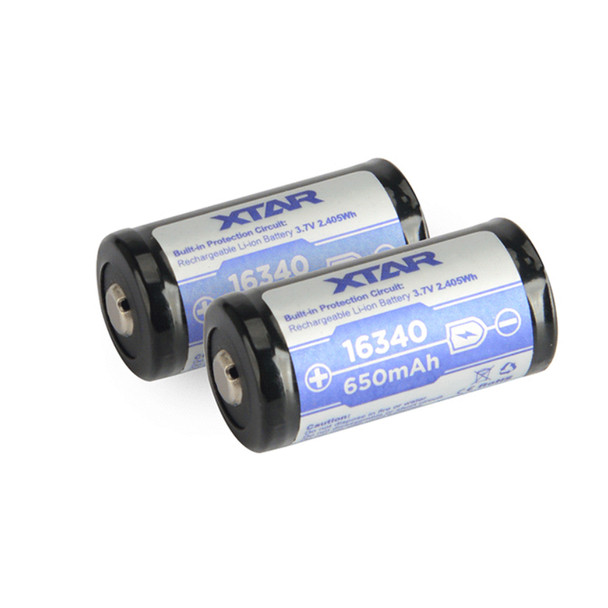 XTAR 16340 650mAh Rechargeable Lithium Battery