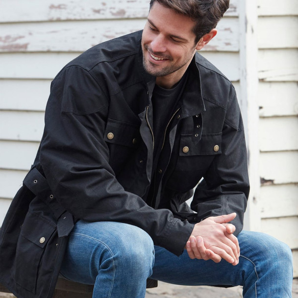 Burke & Wills Mens Black Biker Jacket