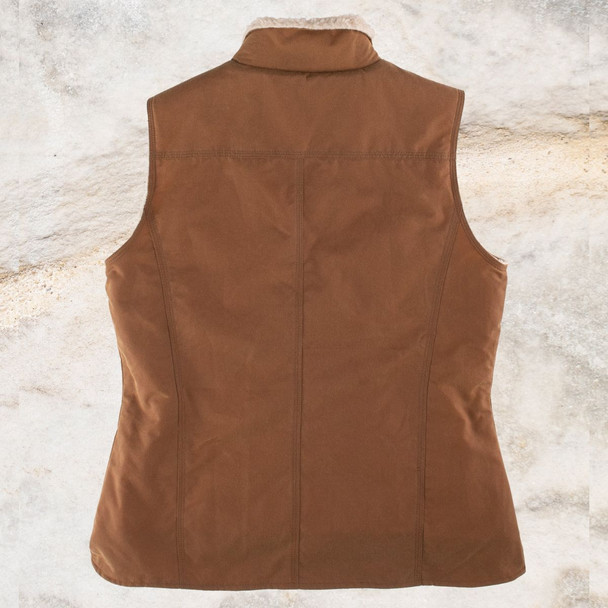Burke & Wills Womens Dark Caramel Kings Oilskin Vest