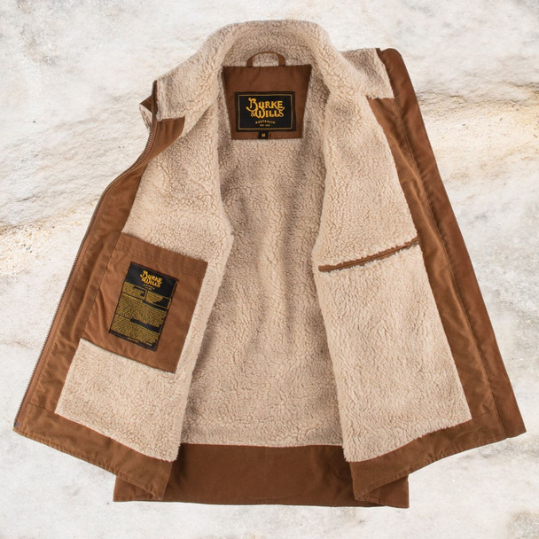 Burke & Wills Womens Dark Caramel Kings Oilskin Vest