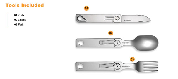 Roxon Magnetic Folding Travel Cutlery Set