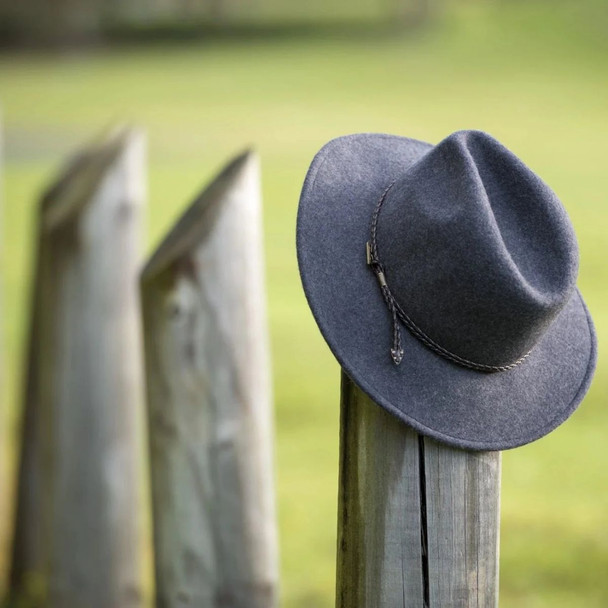 Jacaru Navy Outback Fedora Hat