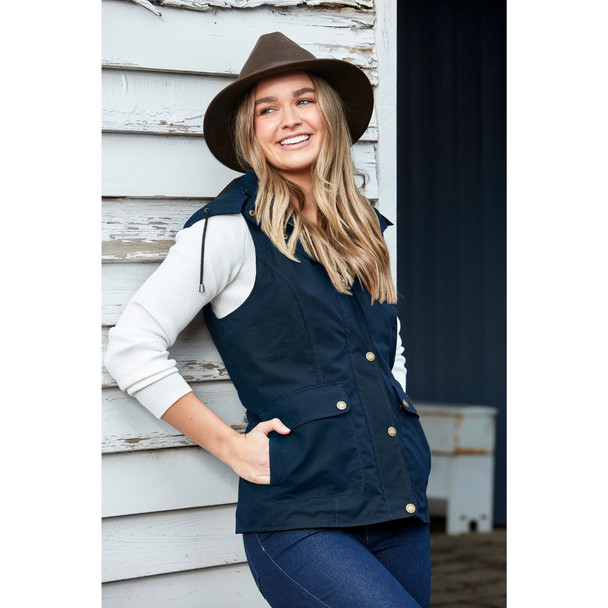 Burke & Wills Womens Ink St Arnaud Oilskin Vest