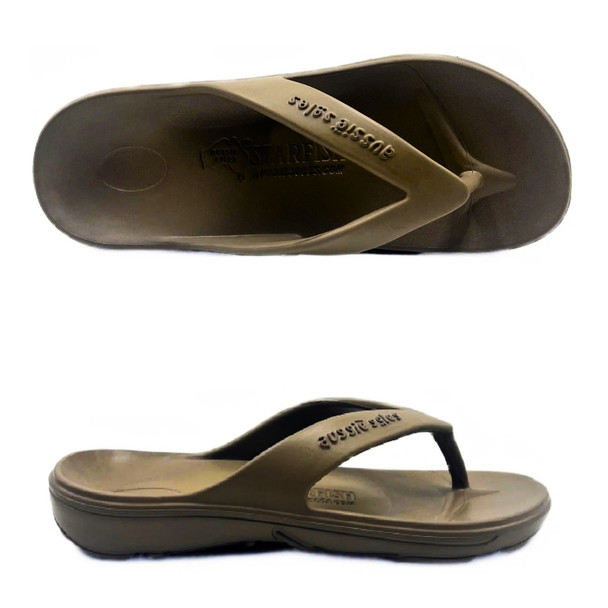 Aussie Soles Kids Starfish Thongs - Tan Aussie Soles Kids Starfish Thongs - Tan