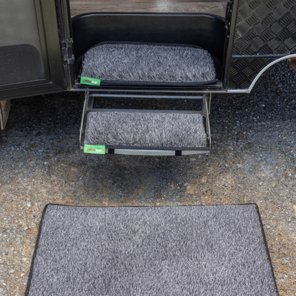 Small Grey Rounded Caravan Step Muk Mat