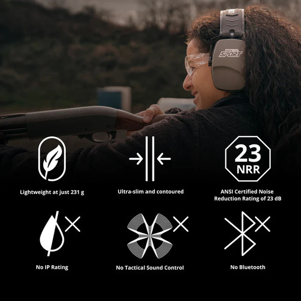 Isotunes Defy Slim Passive Earmuffs Orange