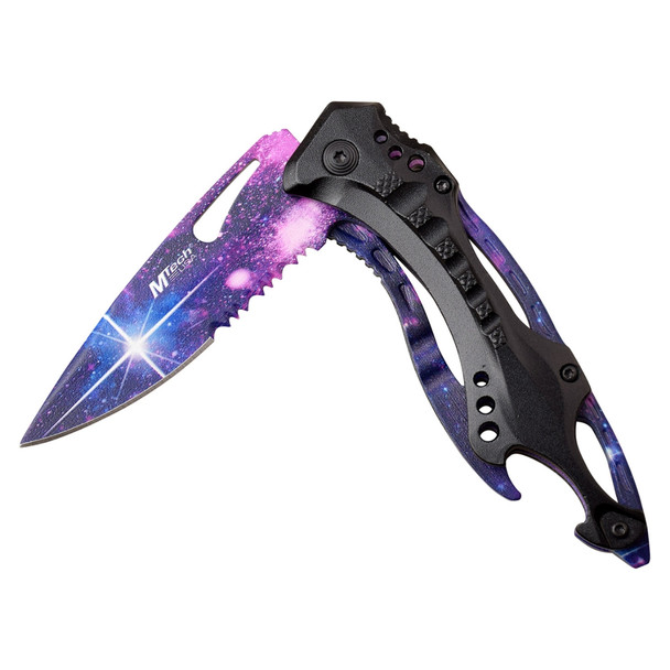 MTech USA Purple Galaxy Pocket Knife