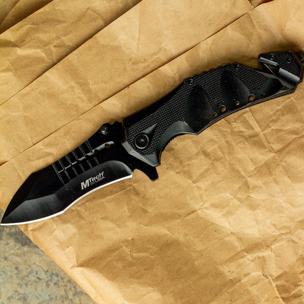 MTech USA Black Emergency Pocket Knife
