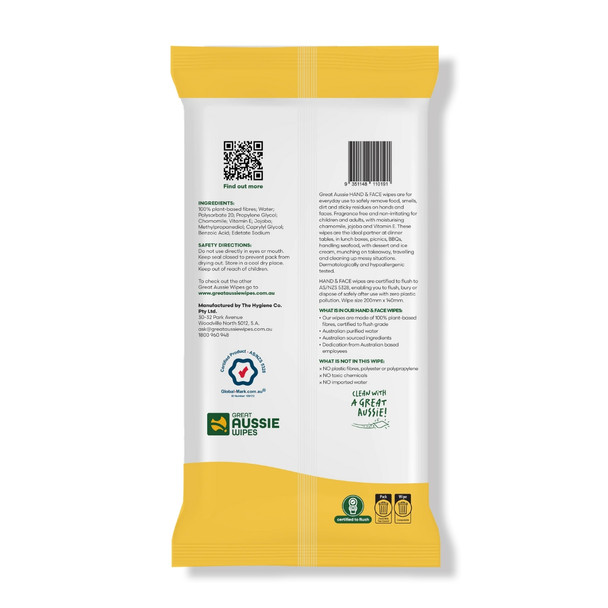 Great Aussie Wipes Hand & Face Wipes 40 Pack