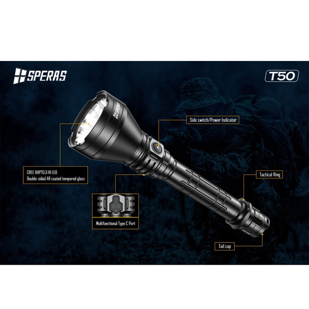 Speras Hunting Torch Kit w Filters 4000lm, 738m