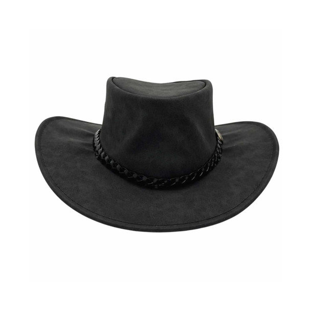 Jacaru Black Leather Ranger Hat