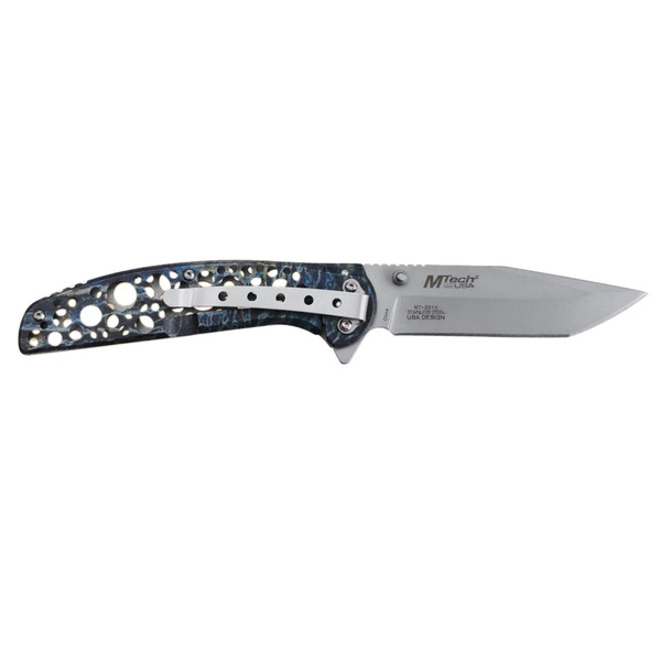 MTech USA Blue Marble Folding Knife
