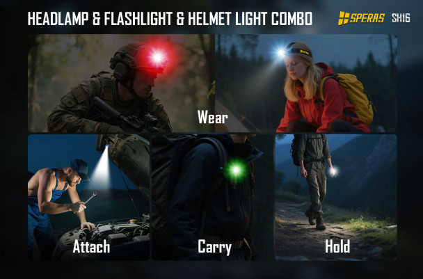 Speras Magnetic Headlamp w Red & Green Filters