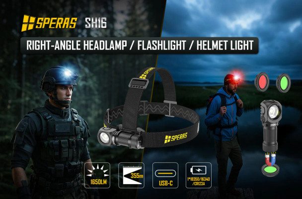 Speras Magnetic Headlamp w Red & Green Filters