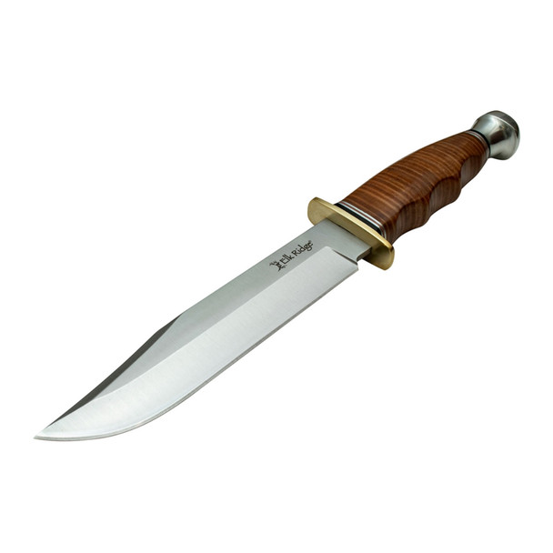 Elk Ridge Leather Handle Bowie knife Elk Ridge Leather Handle Bowie knife