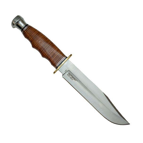 Elk Ridge Leather Handle Bowie knife Elk Ridge Leather Handle Bowie knife