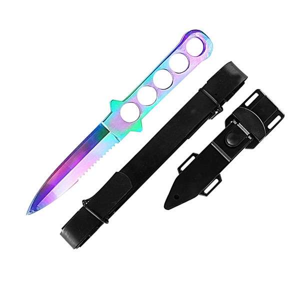 Snake Eye Rainbow Diving Knife with Adjustable Leg Strap Snake Eye Rainbow Diving Knife with Adjustable Leg Strap