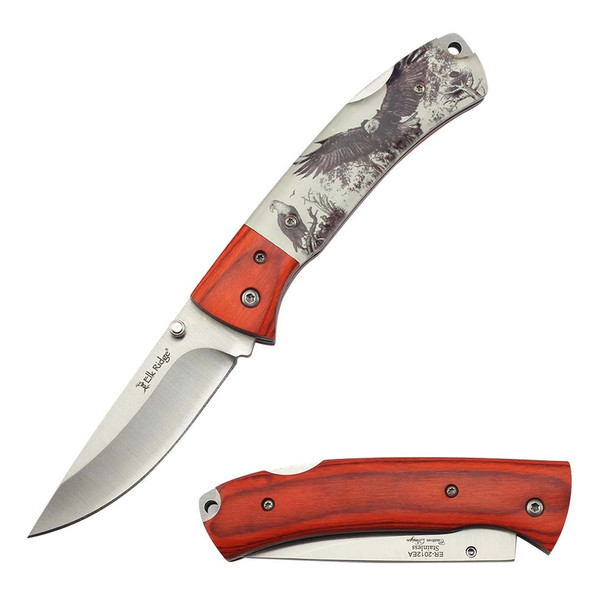 Elk Ridge Eagle & Wooden Bolster Pocket Knife