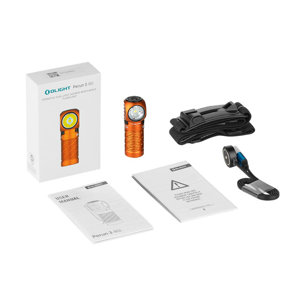 Olight Perun 3 Mini Cool White & Red Beam Headlamp - Orange
