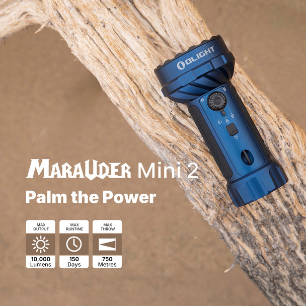 Olight Marauder Mini 2 Flood & Spot + Red Combo Torch - 10000Lm - Blue