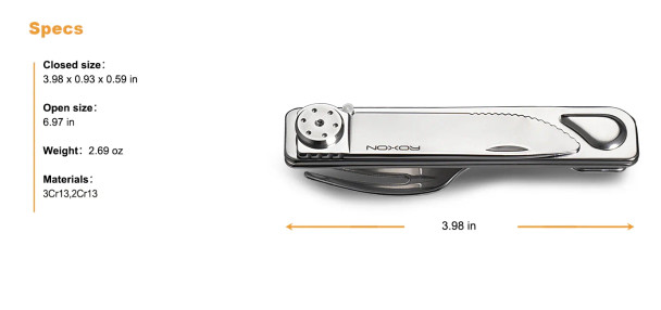 ROXON Magnetic Folding Travel Cutlery - Knife & Fork