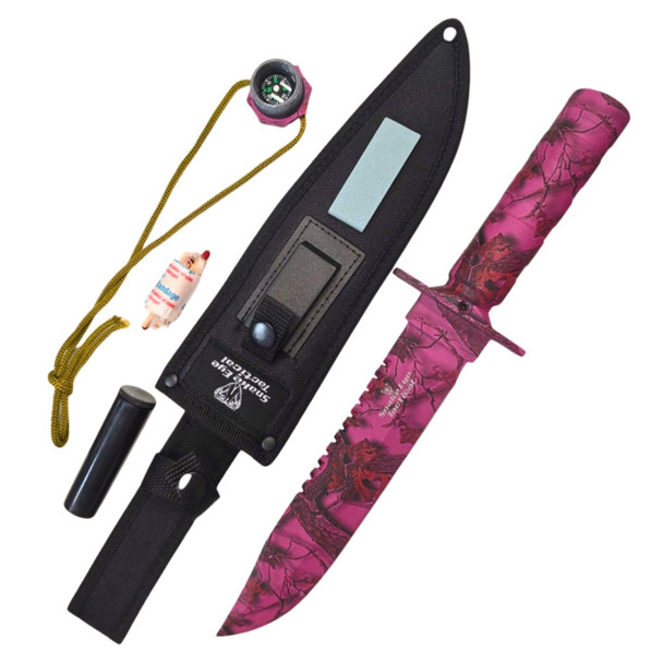 Snake Eye Purple Handle Survival Kit Knife 343mm