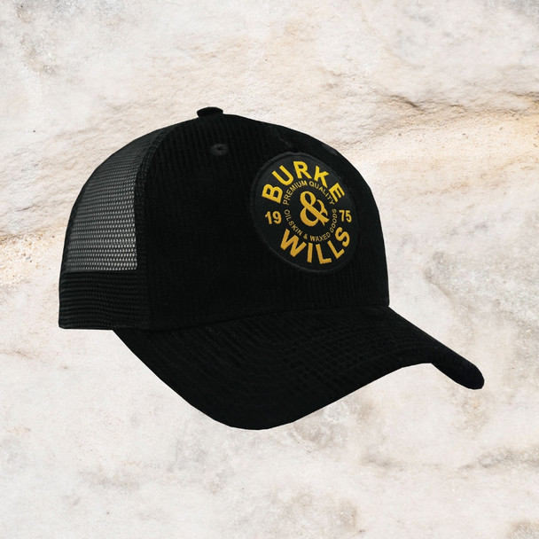 Burke & Wills Black Charlie Trucker Cap