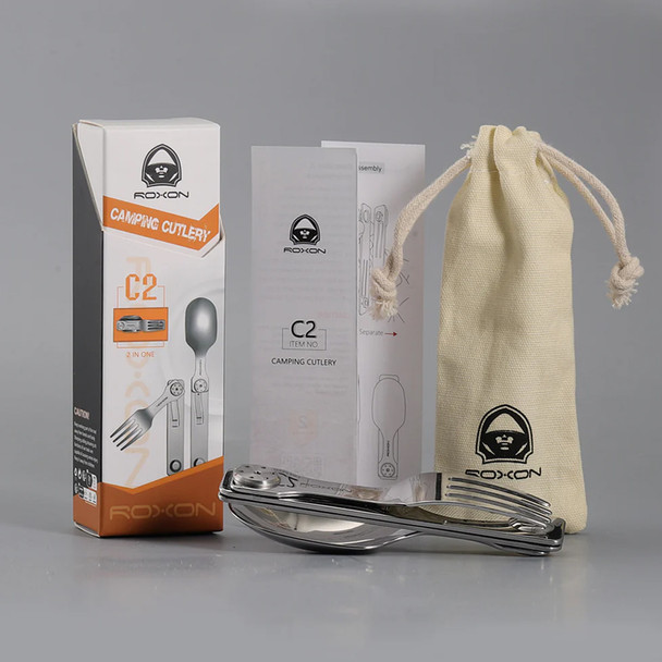 Roxon Magnetic Folding Travel Cutlery - Fork & Spoon