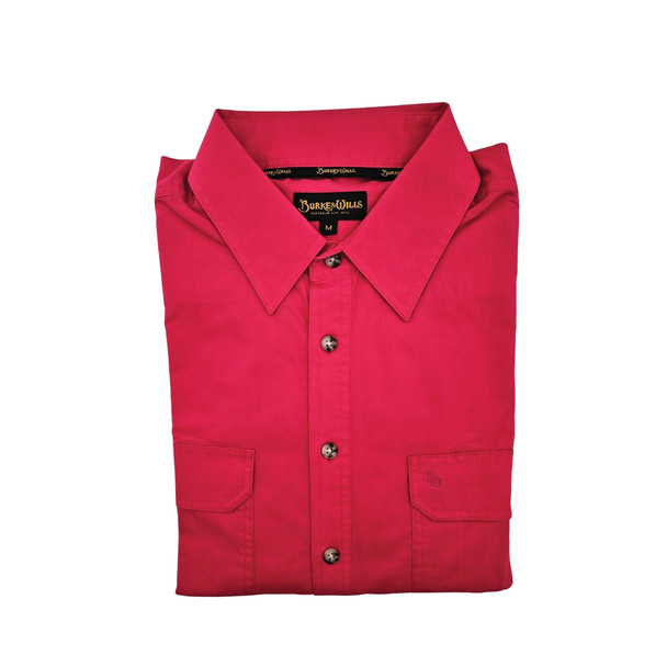 Burke & Wills Mens Deep Pink Flinders Work Shirt