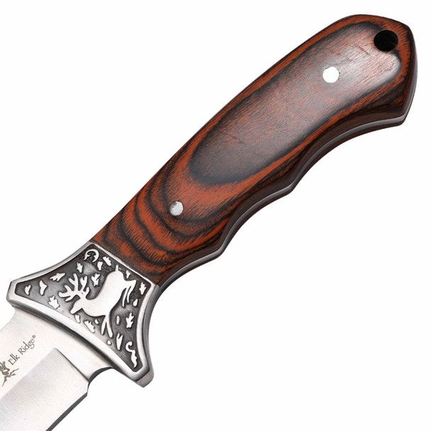 Elk Ridge Wooden Handle Fixed Blade Knife